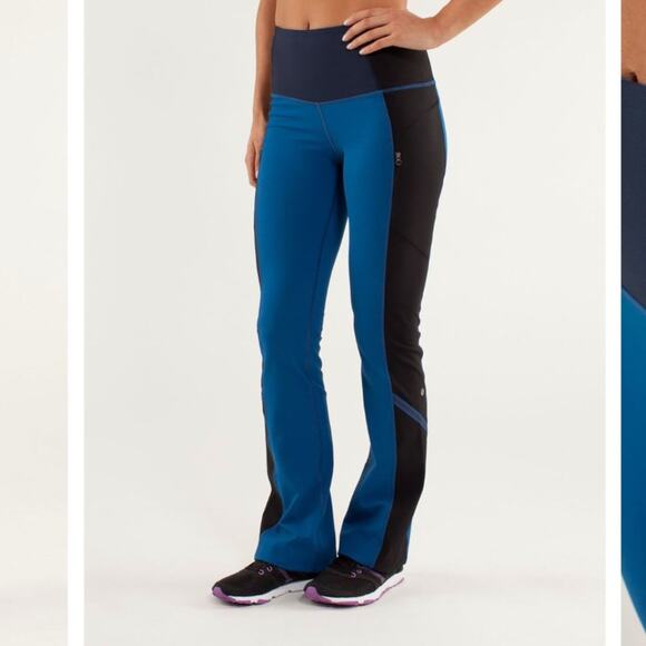 Lululemon Run Ice Queen Pant Limitless Blue Black Size 12 Like New - Picture 14 of 16